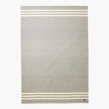 merino wool throw blanket gray with stripes
