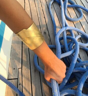 sea wake cuff bracelet on board
